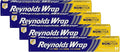 Reynolds Wrap Non-Stick Aluminum Foil, Heavy Duty Kitchen Foil for Easy Prep, Cooking, Baking and Cleanup, Food Storage and Grill Use, 50 Square Foot (Pack of 4)