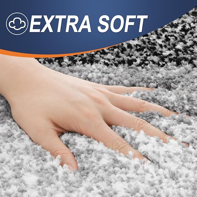 OLANLY Bathroom Runner Rugs Mat 47x20, Extra Soft Absorbent Microfiber Bath Rugs, Rubber Backing, Quick Dry, Washable Long Bath Mats for Bathroom Floor, Tub and Shower, Home Decor Accessories, Black