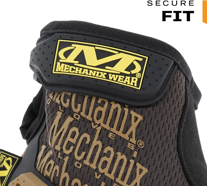 Mechanix Wear M-Pact Leather Gloves - Leather Impact-Resistant Work Gloves for Hand Support - Breathable Design - Shock Absorbing - Machine Washable - Brown/Black - Small