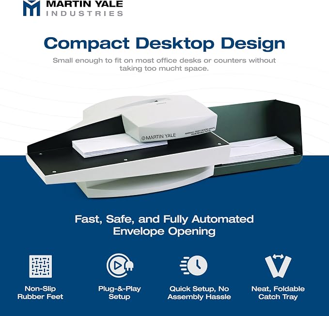 Martin Yale Model 1632 Automatic Electric Letter Opener, 10.5", Gray