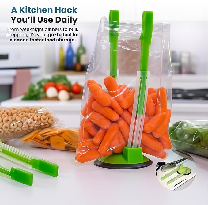 Original Jokari Adjustable Baggy Rack Stand 1 Pack. Prop Plastic Ziploc Freezer Storage Bags Open Hands-Free To Pour Leftovers, Snacks and Meal Prep Ingredients With No Food Spills or Kitchen Mess. | Snacks, Meal Prep Ingredients With No Food, Like an ...