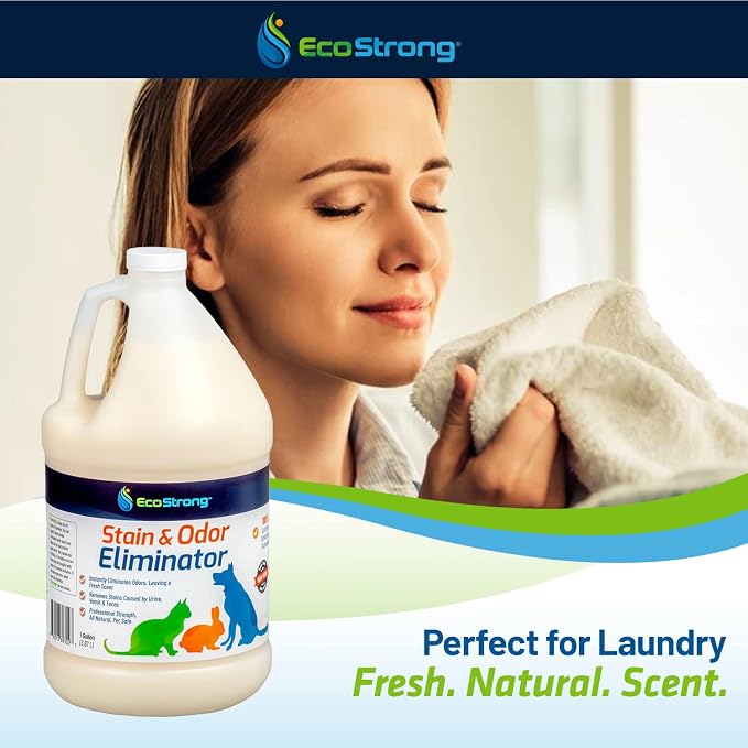Eco Strong Pet Stain and Odor Remover - Cat Urine Enzyme Cleaner Destroyer, Urine Destroyer for Dogs, Pet Urine Enzyme Cleaner - 128 Oz