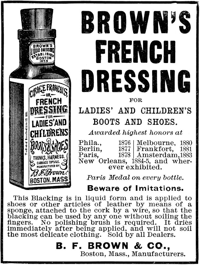 Ad Shoe Polish 1890 Namerican Magazine Advertisement For BrownS French Dressing Shoe Polish 1890 Poster Print by (18 x 24)