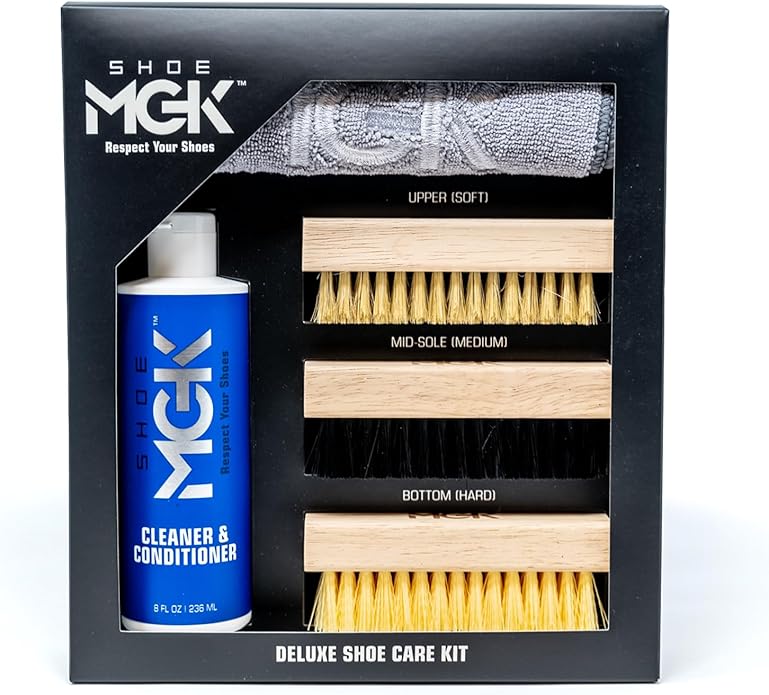 Shoe MGK Deluxe Shoe Brush Set with XL Cleaner and Conditioner for Clean, Fresh Shoes