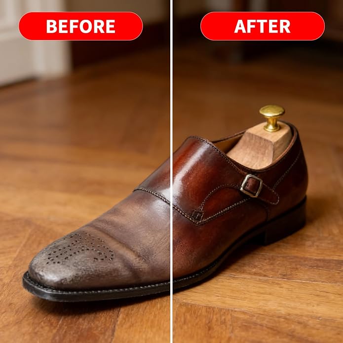 Shoe shine box kit,vintage wooden shoe polish box,storage box,shoe shine brush,Shoe Care kit for Leather shoes products Accessories.essentials shoe shine Care & Cleaning tools Gift for men&women.