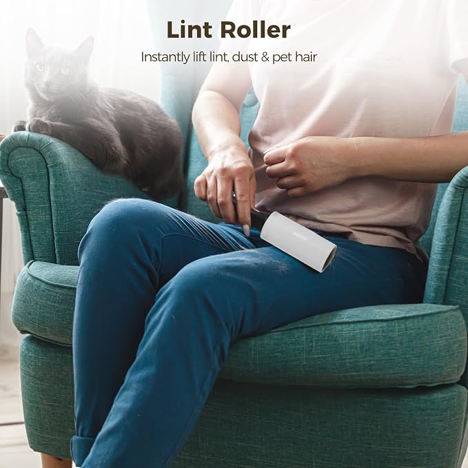 40 Pack Mini Lint Rollers Trval Size - 3.9 in Wide Sticky Paper Refills in 40 Sheets, Portable Lint Roller Removers Sticky Tool for Pet Hair, Car, Sofa, Bed, Carpet, Clothes