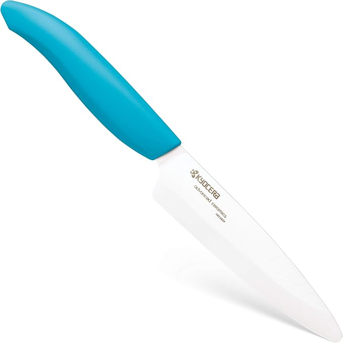 Kyocera Revolution Series 4-1/4-Inch Utility Knife, Blue Handle | KYOCERA Revolution 4.5-Inch Utility Knife: Ultra-Sharp Japanese Zirconia Blade for Precise Cutting of Fruits and Vegetables