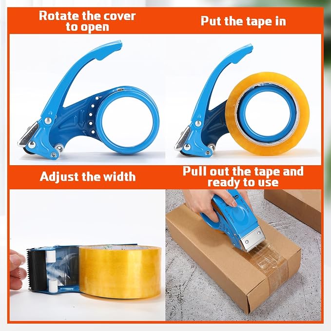 Watersay 6 Pcs 2" Packing Tape Gun Heavy Duty Tape Dispenser for Packing
