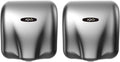 AjAir® 2 Pack Heavy Duty Commercial 1800 Watts High Speed Automatic Hot Hand Dryer - Stainless Steel