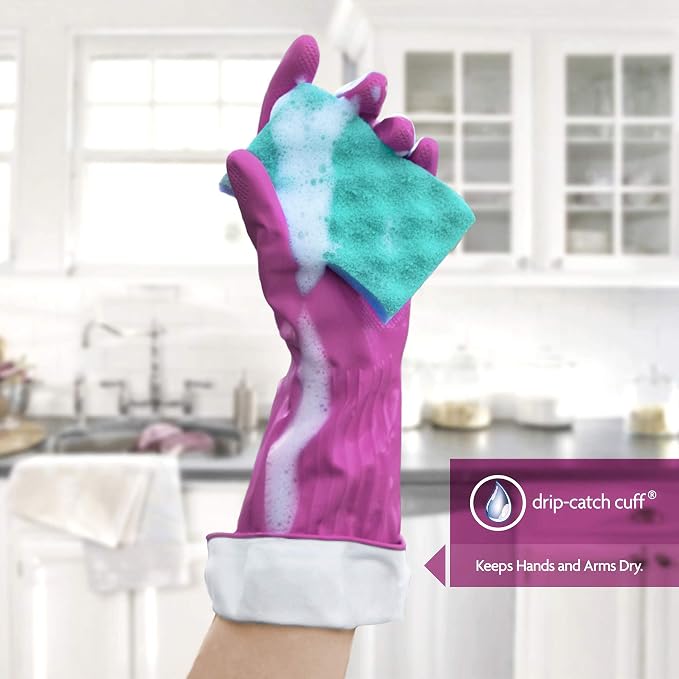 PLAYTEX Living Reuseable Rubber Cleaning Gloves (Small, 10 Pairs), Premium Protection Reusable Household Gloves