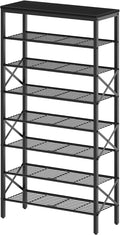 YATINEY 8 Tier Shoe Rack, Large Capacity Shoe Storage Organizer Holds 32 Pairs, Sturdy and Stable, for Entryway, Hallway, Closet, Dorm Room, Black SS08BB