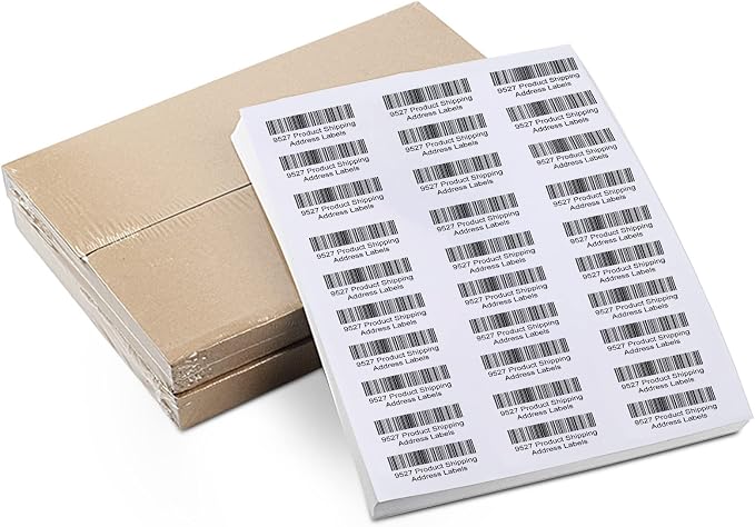 9527 Product 30 up 1 x 2-5/8 Sticker Labels Shipping Address Labels SKU Labels for Laser/Ink Jet Printer,100 Sheets,Total 3000 Labels