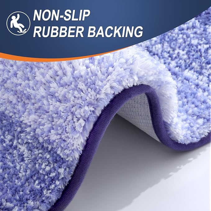 OLANLY Bathroom Runner Rugs Mat 59x20, Extra Soft Absorbent Microfiber Bath Rugs, Rubber Backing, Quick Dry, Washable Long Bath Mats for Bathroom, Tub and Shower, Home Decor Accessories, Blue-Violet