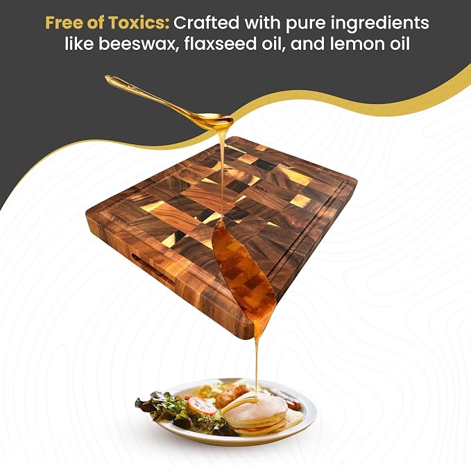 (1.7" Extra Thick & Large) 20"x15" American Black Walnut Wood End Grain Cutting Board for Kitchen with Juice Groove, Heavy-Duty Butcher Block, Wooden Chopping Board, Charcuterie Boards