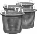 Large, Heavy Duty Fish Baskets, Gray, White Handles, Made in USA, 4-Pack