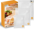 Vacuum Sealer Bags for Food, 60 Pcs Reusable Food Storage Bags, S+M+L Sizes, Air Valve Zipper Bags for Meal Prep, Freezer, Sous Vide & Microwave Storage
