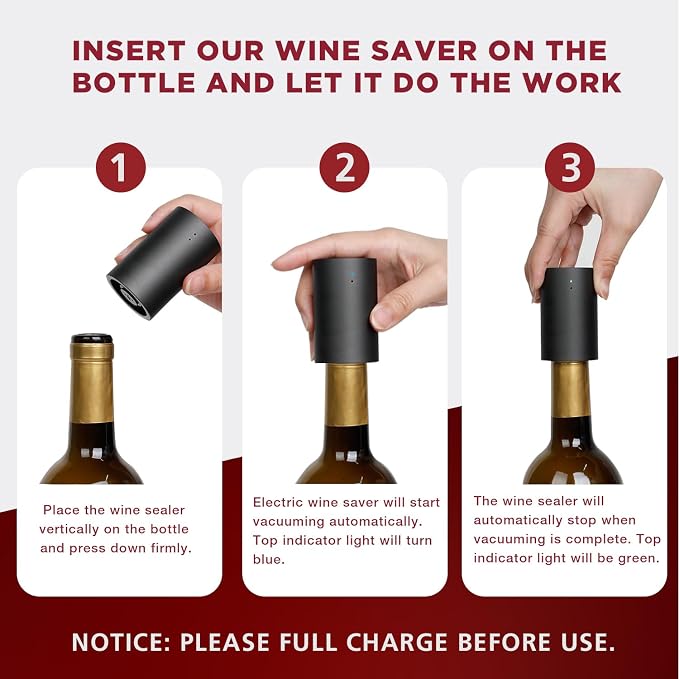 Electric Wine Opener Set, Rechargeable 4-in-1 Corkscrew Luxury Gift Box with Charging Vacuum Stopper, Aerator Pourer & Foil Cutter,Cordless Metal Automatic Bottle Opener Kit for Men & Women