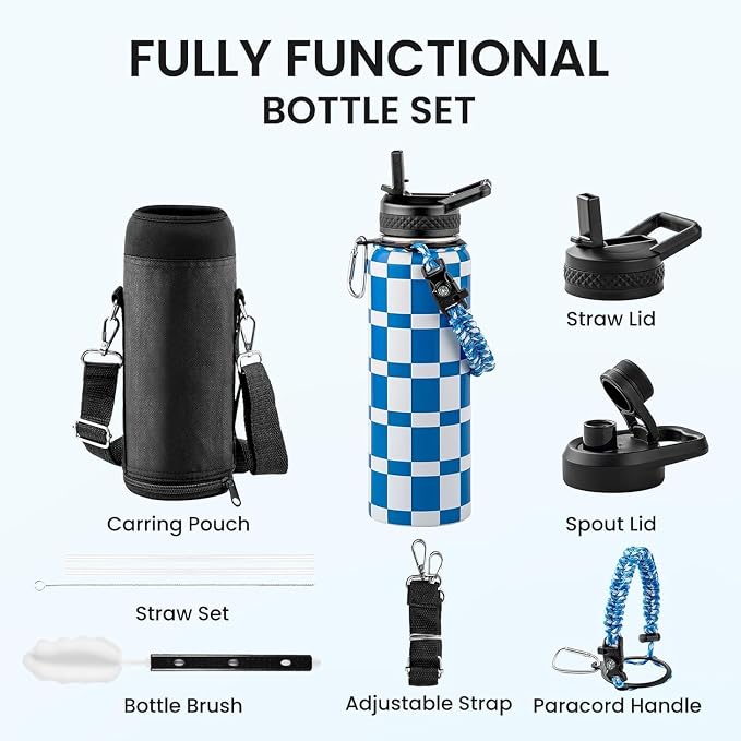 RAYMYLO 2026 Soccer Biggest Event Edition Insulated Water Bottle 40 oz, Nation Flag Design, Best Souvenir & Gift for World Soccer Lover, Vacuum Stainless Steel (Cold for 36Hrs), Leak Proof & Non-BPA