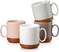 MALACASA 16oz Ceramic Coffee Mugs Set of 4, Stackable Coffee Cups with Straight-Sided Design, Mugs for Coffee, Latte, Tea, Hot Chocolate, Cappuccino and Cocoa, Microwave & Dishwasher Safe, Multicolor