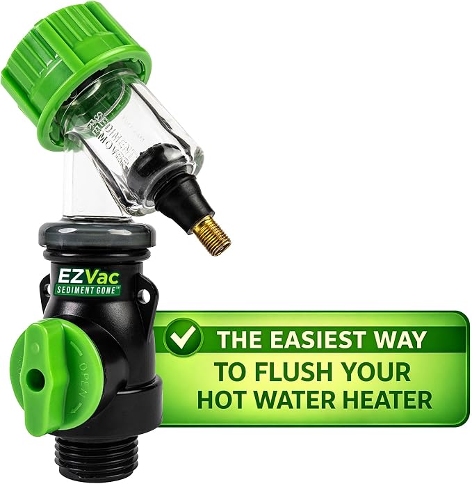 Sediment Gone™ Water Heater Sediment Removal Tool – Flushes, Cleans & Breaks Up Sediment Clogs in Electric or Gas Water Heaters – Easy DIY Water Heater Cleaning Tool