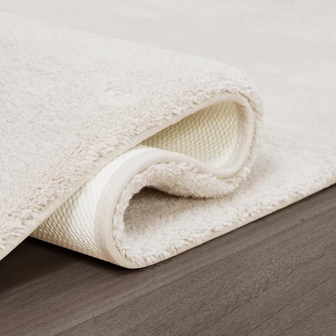 Madison Park Marshmallow Bathroom Rug Non Slip, Luxrurious Plush Bath Mat, Absorbent, Quick Dry, Spa Design Bath Room Décor, 20x30, Cream