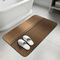 Brown Metal Hole Bathroom Rugs Non Slip Washable Bath Mat Absorbent Low Pile Front Door Mat Modern Copper Net Eye Hole Pattern Indoor Doormat for Kitchen Entryway Shower Decor Accessories 19.7"x31.5"
