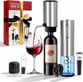 7-in-1 Electric Wine Opener & Aerator Set, Rechargeable Automatic Corkscrew, Wine Aerator, Vacuum Stoppers, Dispenser, Foil Cutter, Gift for Wine Lovers, Housewarming, Birthday, Wedding or Anniversary