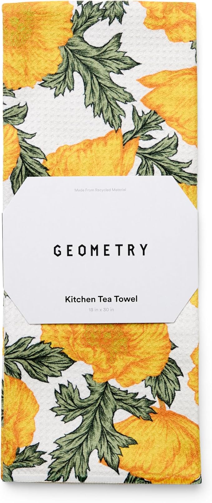 GEOMETRY Tea Towels – Spring & Summer Collection – Quick-Dry, Ultra-Absorbent, Reusable Microfiber Kitchen Towels for Drying & Cleaning - Field of Gold - 1 Pack