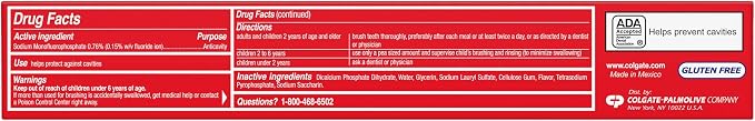 Colgate Cavity Protection Fluoride Toothpaste, Mint, 6 Pack, 6 oz | Bulk Anticavity Adult Toothpaste, Fights Cavities, Enamel Strengthening, ADA Accepted, Great Regular Mint Flavor