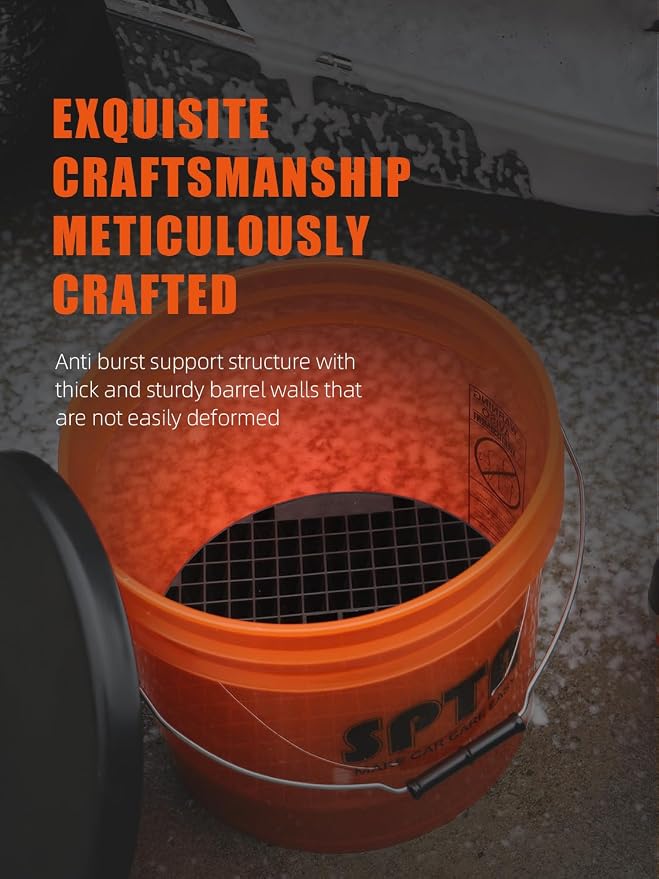SPTA 29Pcs Car Wash Bucket Set, 15L Scratch Free Detailing Bucket with Car Wash Filter, Wash Mitt Sponge Towels Tire Detailing Brush Set, Exterior Interior Car Detailing Set, Complete Car Care Tools