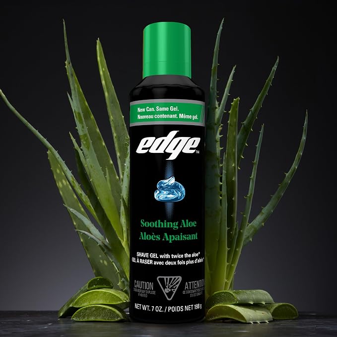 Edge Shaving Gel for Men, Soothing Aloe with Twice The Aloe, (6 Pack) - Shave Gel For Men That Moisturizes, Protects and Soothes To Help Reduce Skin Irritation