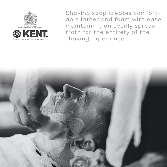 Kent SB2 Shaving Soap Puck Refill for Men for Shaving Soap Bowl Use with Shaving Brush for Men, Luxury Shave Barber Soap Made with Extracts of Coconut, Sgea, Jaboba Made in England