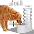 RIZZARI 8L Elevated Dog Water Dispenser: Senior Pets Filtered Hydration | Raised Stand Helps Reduce Neck Strain/Stainless Steel Bowl/Quiet Gravity-Fed Operation/for Multi-Pet Homes