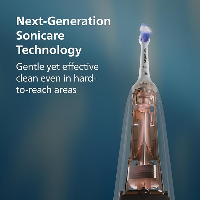 Philips Sonicare 5900 Series Electric Toothbrush, Pressure Sensor, 6 Brushing Settings, SmarTimer, BrushPacer, 21-day Runtime, Gentle Professional-Clean Feel, for Sensitive Gums, Light Pink, HX7132/02