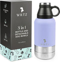 Portable Dog Water Bottle with 2 Removable Water Bowls for Dogs – Leak-Proof Insulated Stainless Steel Dog Water Bottle – Travel Accessories for Dogs - 32oz - Lavender