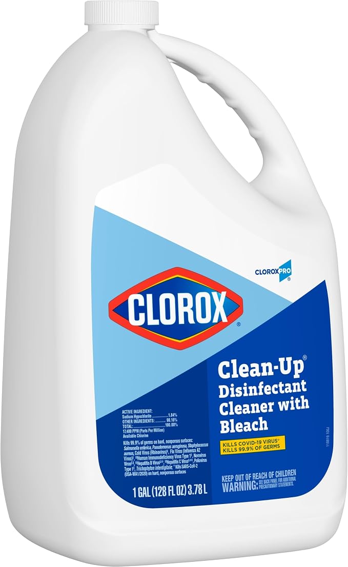 CloroxPro Clean-Up Disinfectant Cleaner Refill, 128 Ounces, Pack of 4 (Package May Vary)