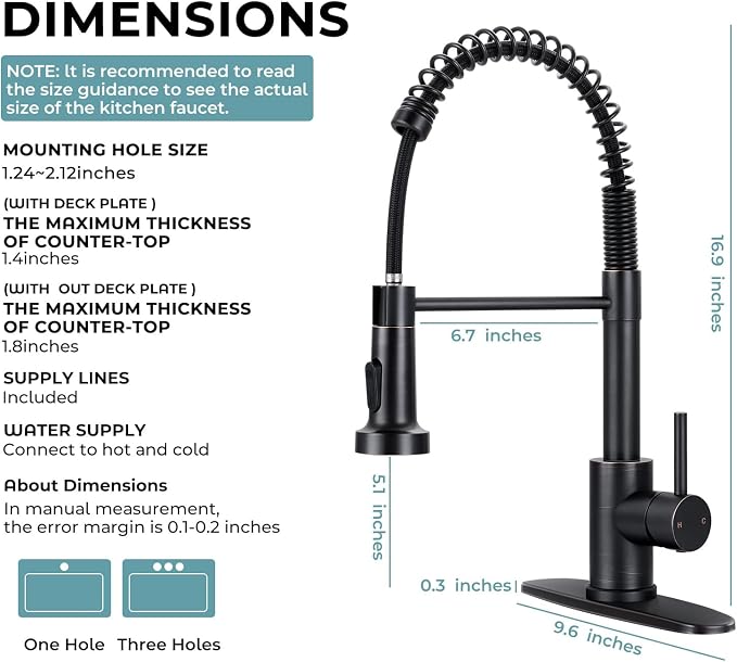 Kitchen Faucet with Pull Down Sprayer Oil Rubbed Bronze | 2-mode sprayer, 360° high arc spout, 304 SS build, drip-free valve, fingerprint-resistant, DIY install, NSF certified