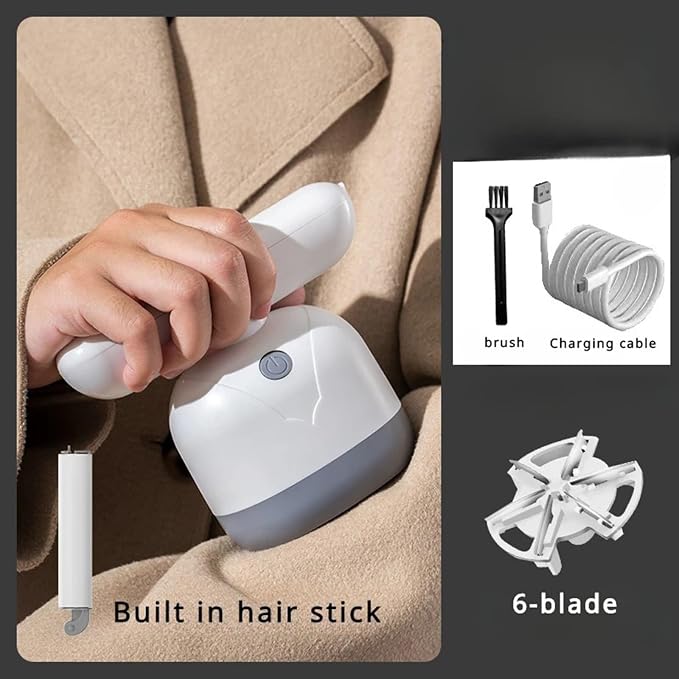 Fabric Shaver 2 in 1 Portable Rechargeable Electric Clothes Lint Trimmer USB Hair Ball Carpets Sweater Pellets Shaver Lint Remover Clothes Lint Remover Sweater Shaver (Color : A)