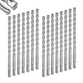 GEINXURN 15 PCS 3/8" x 8" Double Thread Rotary Hammer Drill Bits, Masonry Drill Bits Tool Set Carbide Tipped, Drilling in Brick, Stone and Concrete, Cement Walls