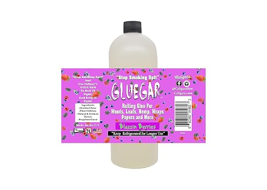 GlueGar- 4oz - 1 Gallon - Roller Size Bottles (Natural Rolling Glue, Cigar Glue, Paper Glue, Wrap Glue) (Berries, 1 Liter)