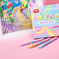 Guangna Water-Based Acrylic Markers Set, 24 Colors acrylic paint markers, Soft Tip Markers, Perfect for Paper, Wood, Rock, Glass, and More, Includes Macaron and Skin Tone