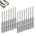 GEINXURN 15 PCS 5/32" x 4" Double Thread Rotary Hammer Drill Bits, Masonry Drill Bits Tool Set Carbide Tipped, Drilling in Brick, Stone and Concrete, Cement Walls