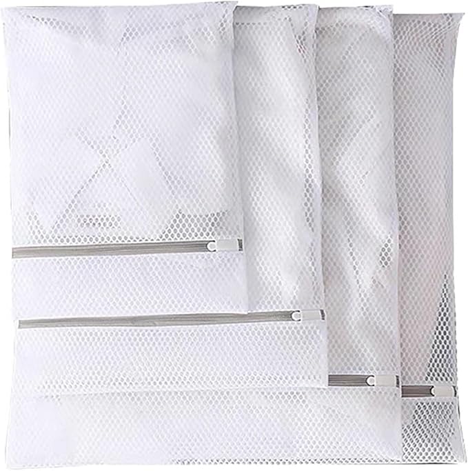 White Durable Large Washing Laundry Bag Mesh Organizer Net Dirty Bra Socks Underwear Shoe Storag Wash Machine Cover Clothes(Cw-30x40)
