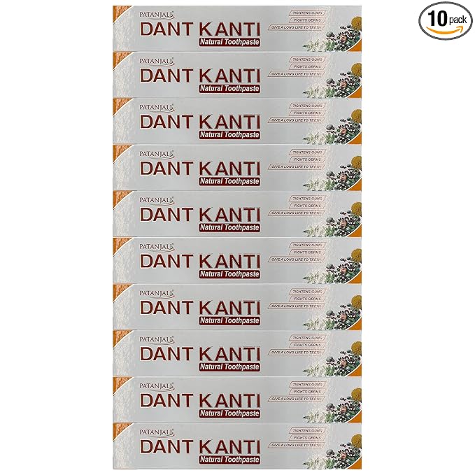 Patanjali Dant Kanti Natural Toothpaste 100gm / 3.38 fl oz - (Pack of 10)