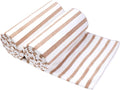 JML Beach Towels Set of 2, 30" x 60", Cabana Stripe Coffee | Hanging Loop, Soft, Absorbent, Quick Dry Bath Towel for Summer Swimming Pool Party, Yoga, Camping