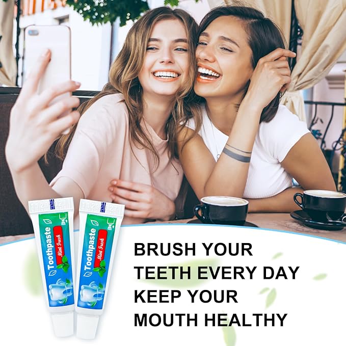 0.176 oz Bulk Travel Size Toothpaste, 30 Tubes | Mint Flavor Mini Disposable Toothpaste for Hotel,Guests,Homeless,School