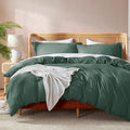 Nestl Forest Green California King Duvet Cover Sets - Soft Double Brushed Cal King Duvet Cover, 3 Piece, with Button Closure, 1 Duvet Cover 104x98 inches and 2 Pillow Shams