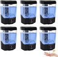 6 Pack Automatic Soap Dispenser,20oz/600ml Wall Mount Commercial Liquid Soap Dispenser Touchless for Bathroom,Kitchen,Hotel,Restaurant(Black)
