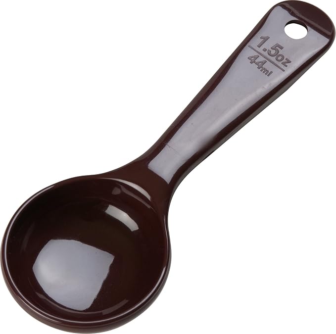 Carlisle FoodService Products Measure Miser Solid Measuring Spoon with Short Handle, 1.5 Ounces, Brown (Pack of 2)
