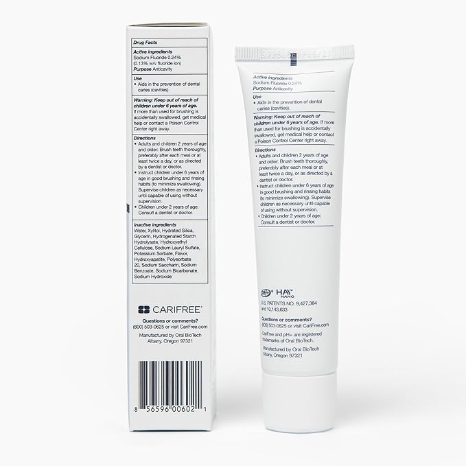 CariFree 1100 Fluoride Toothpaste with Nano Hydroxyapatite, Grape, 2.4 oz | Anti-cavity pH neutralizing gel; enamel protection; dentist recommended for kids & adults; prevention, safe daily use.